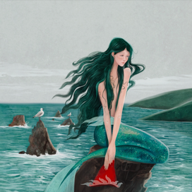 Русалочка для книги "Meerjungfrauen" Wunderhaus Verlag