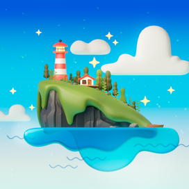 Домик на скале