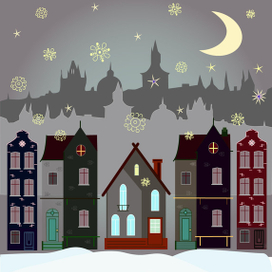 Зимняя ночь в городе