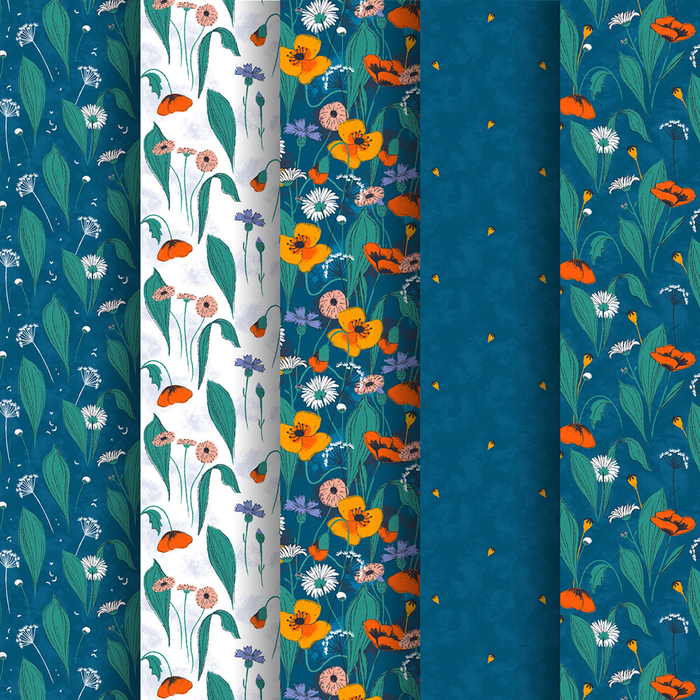 Коллекция паттернов полевые цветы