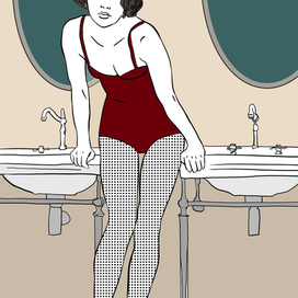 девушка в бордовом белье