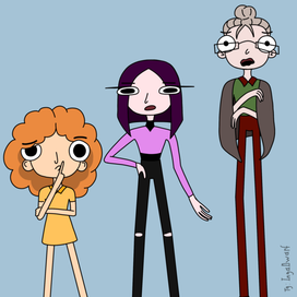 персонажи в мультяшном стиле