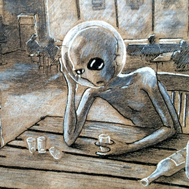 Инопланетянин забухал 