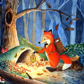 Лисенок ночью