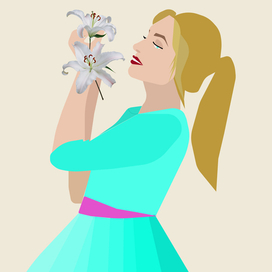 девушка с лилией