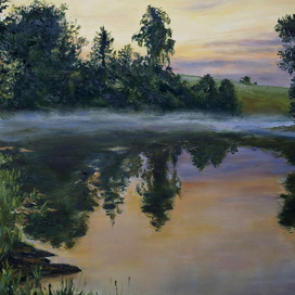 Над рекой туман