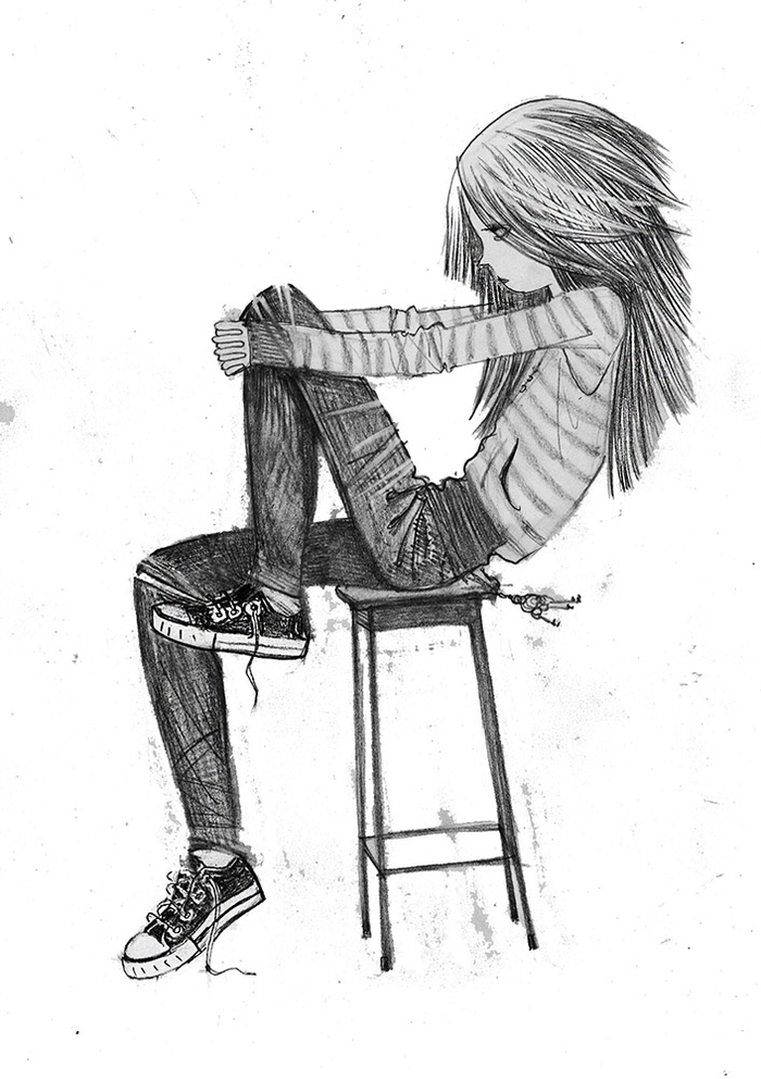 Девочка на табурете