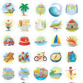 карточки для сети отелей.  Стиль - акварель 