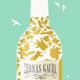 эскизы плаката для испанской винной марки "TERRAS GAUDA"