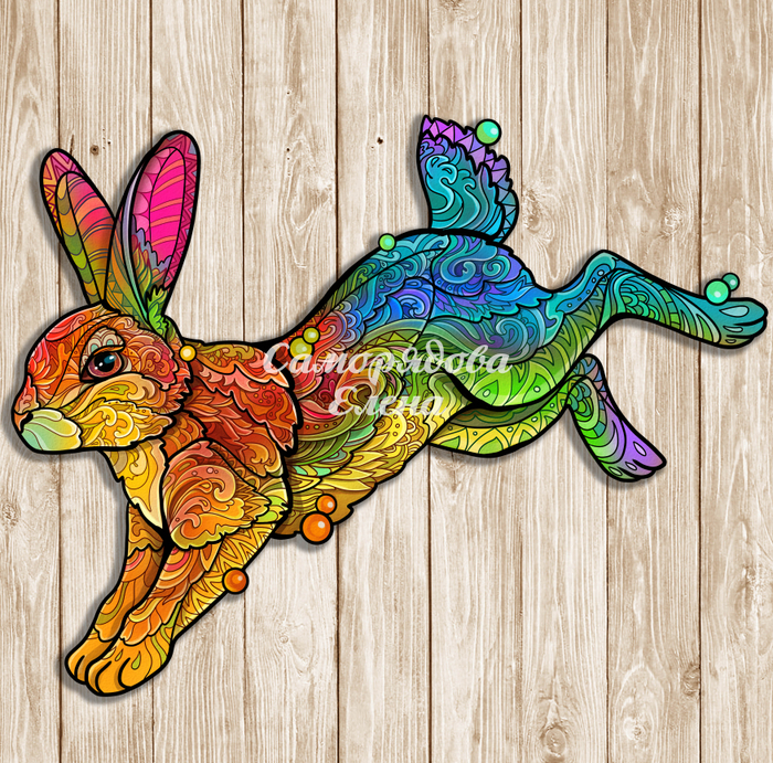 Кролик. Иллюстрация для пазла 