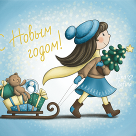 Девочка с санками