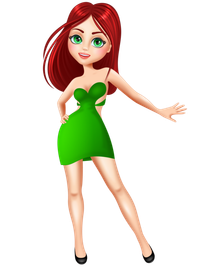 девушка в зеленом