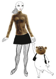 девушка со своим мишкой