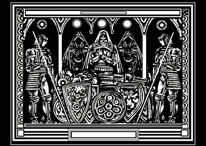 "Воин" бумага, маркер. 2015