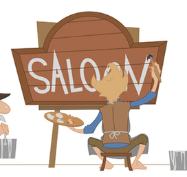 Вывеска в салун