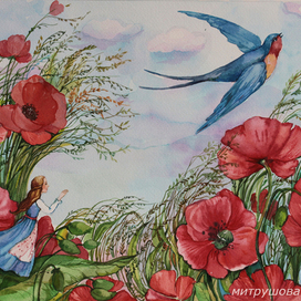 прощание Дюймовочки с ласточкой