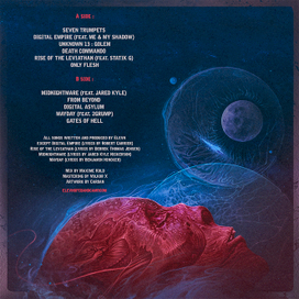 Back side to vynil album "ELEVN" synthwave/metal (france)