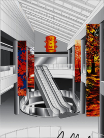 Эскиз оформления торгового центра