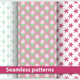 Бесшовный паттерн с цветами