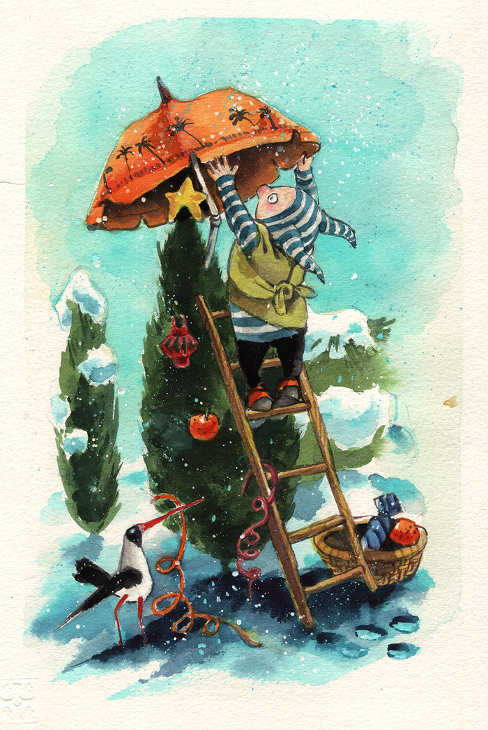 Если у вас нету елки, вы можете нарядить кипарис!