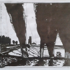 пейзаж с тополями