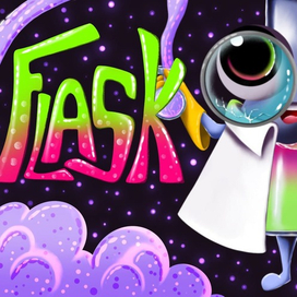 Леттеринг бренд-персонажа Химические опыты Настольная игра