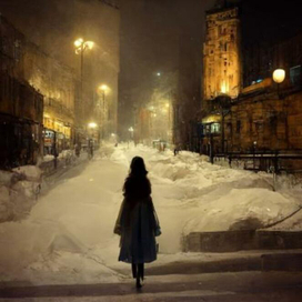 зимняя прогулка по ночному городу