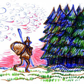 Из дома вышел человек...