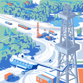 Иллюстрации для буклета НТЦ "Газпром нефть"