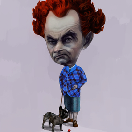 Месье с собачкой и красным мячиком