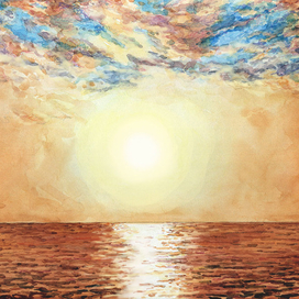 Закат на море. 