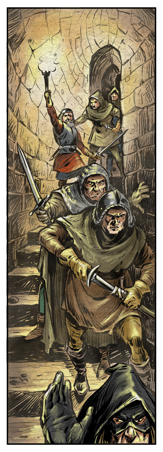 Рабочие фрагменты комикса "Спасти принцев из Тауэра".