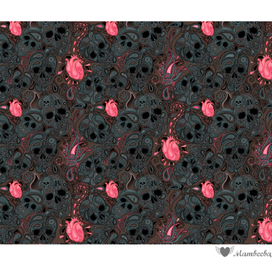 Паттерн Пейсли с черепами