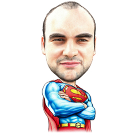 2D портрет/иллюстрация.комикс.SuperMan. карандаш/бумага