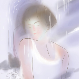 Кошка под дождем