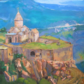 Армянский храм масло холст 50Х60