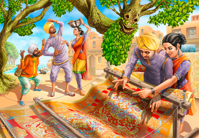 Indian carpet weaver