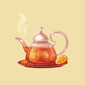 Чайник с апельсином 
