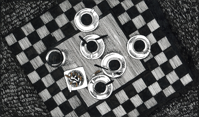 Иллюстрация к фильму Кофе и сигареты