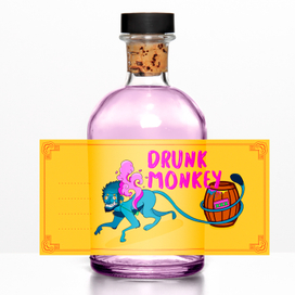 Дизайн этикетки для алкогольной продукции - Drunk Monkey