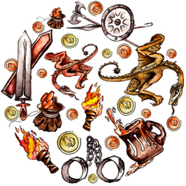 Watercolor illustration set