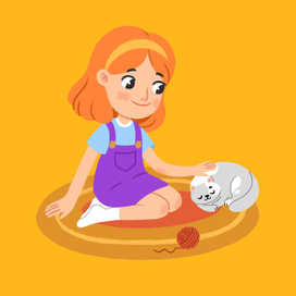 Девочка с кошкой