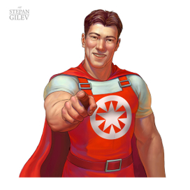 Супергерой для азиатского автосервиса.