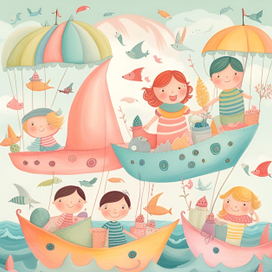 Розовые кораблики: детское веселье