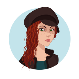 Девушка в кепи. Портрет.