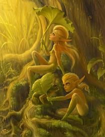 дриады и лягуха