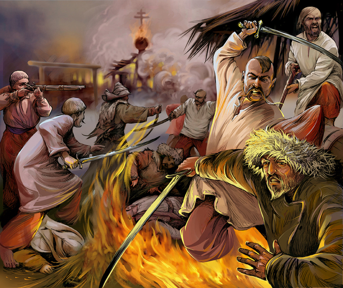 Нападение татар на Запорожскую сеч