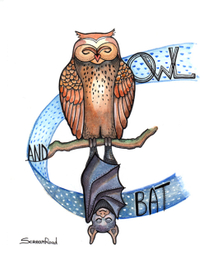 Сова и летучая мышь
