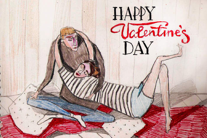 Открытка ко Дню святого Валентина