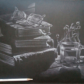 Рисунок белым карандашом 